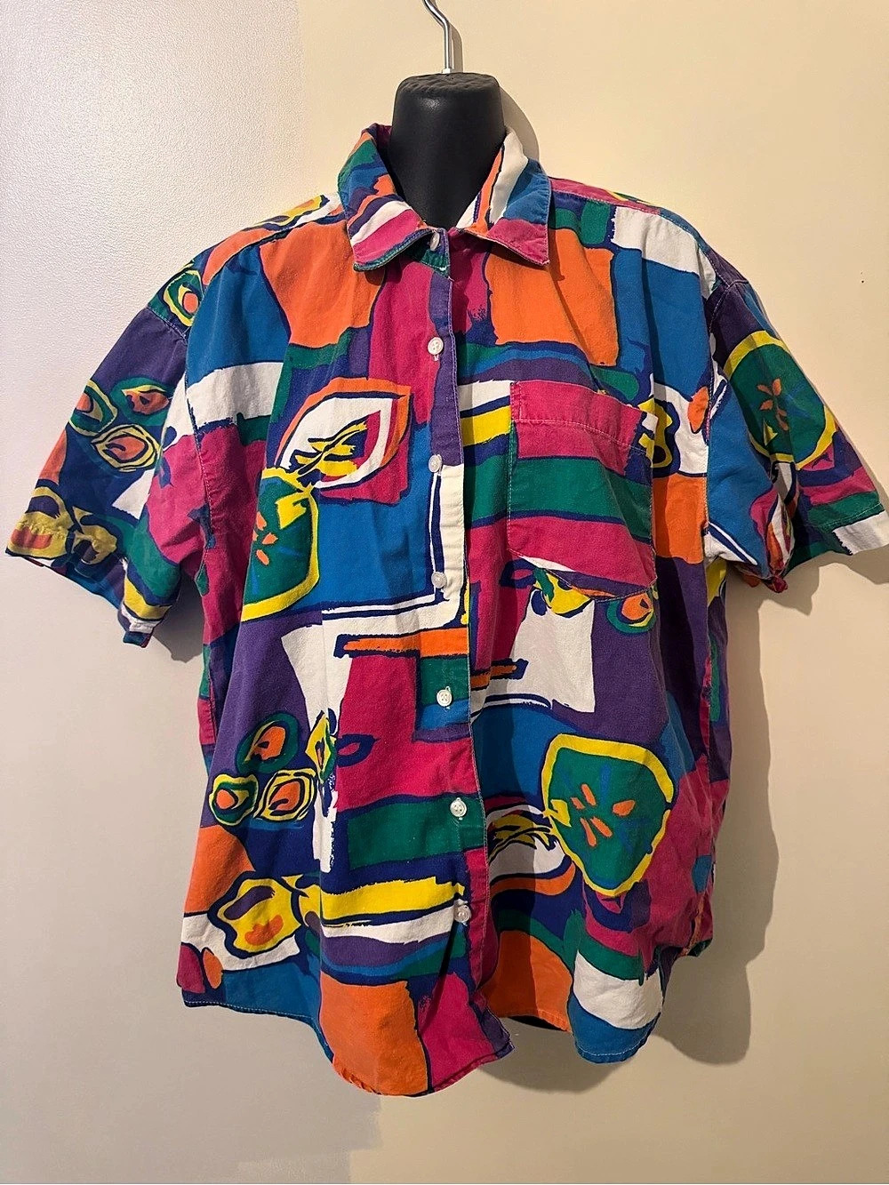 Sweet Baby Jane 90’s Abstract Cotton Button-Up Shirt Size Large